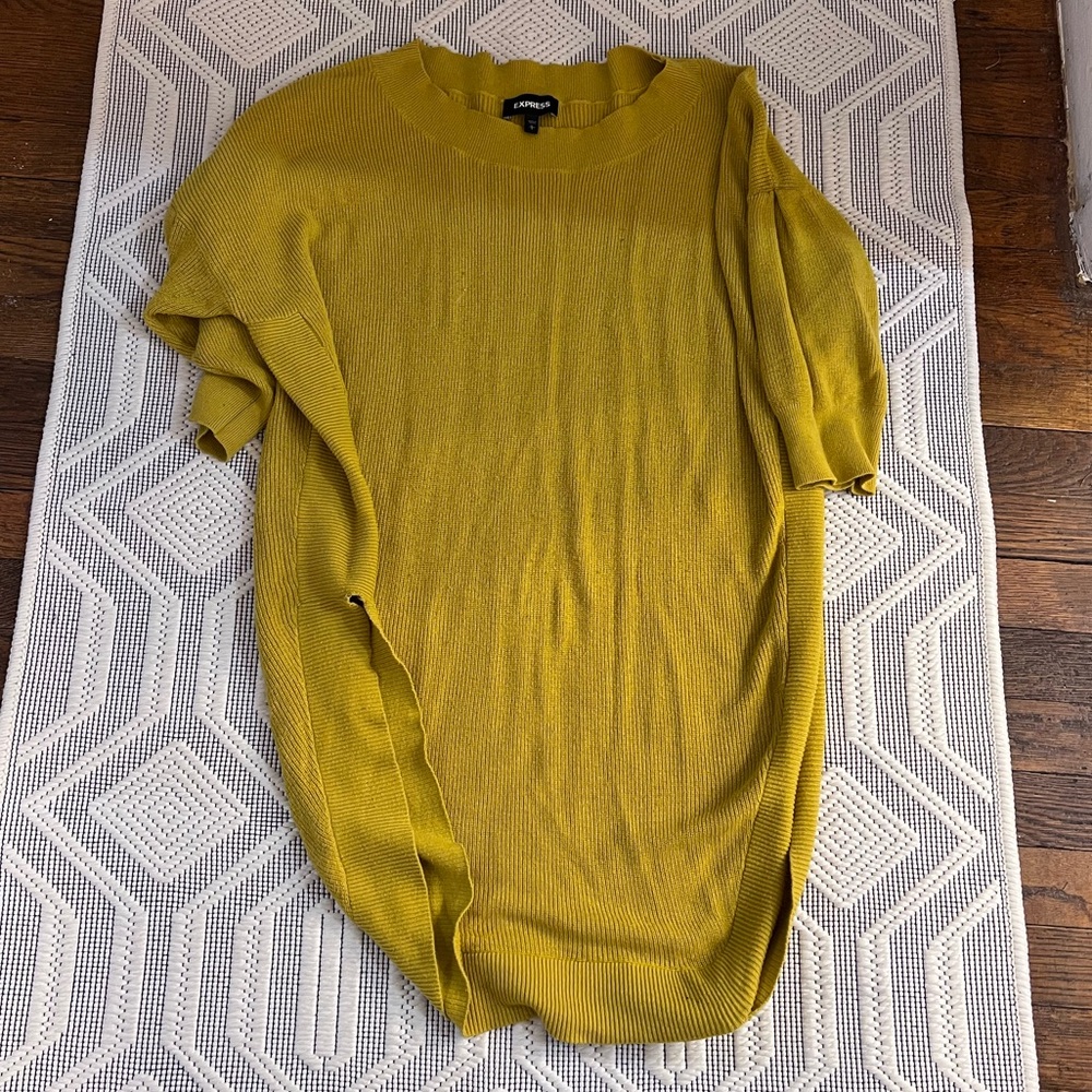 Express Women's Mustard Crewneck Sweater